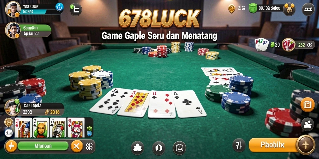 Screenshot gameplay Gaple di 678LUCK menampilkan suasana permainan yang seru.