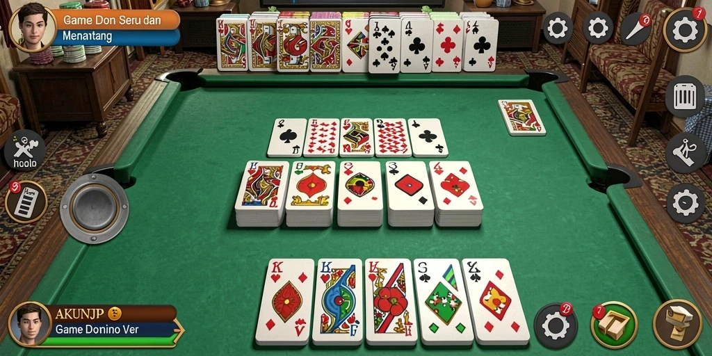 Tampilan utama gameplay Domino di AKUNJP yang seru.