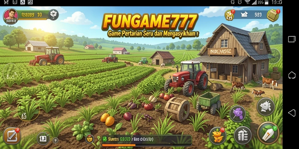 Tampilan gameplay menarik dan seru dari FUNGAME777.