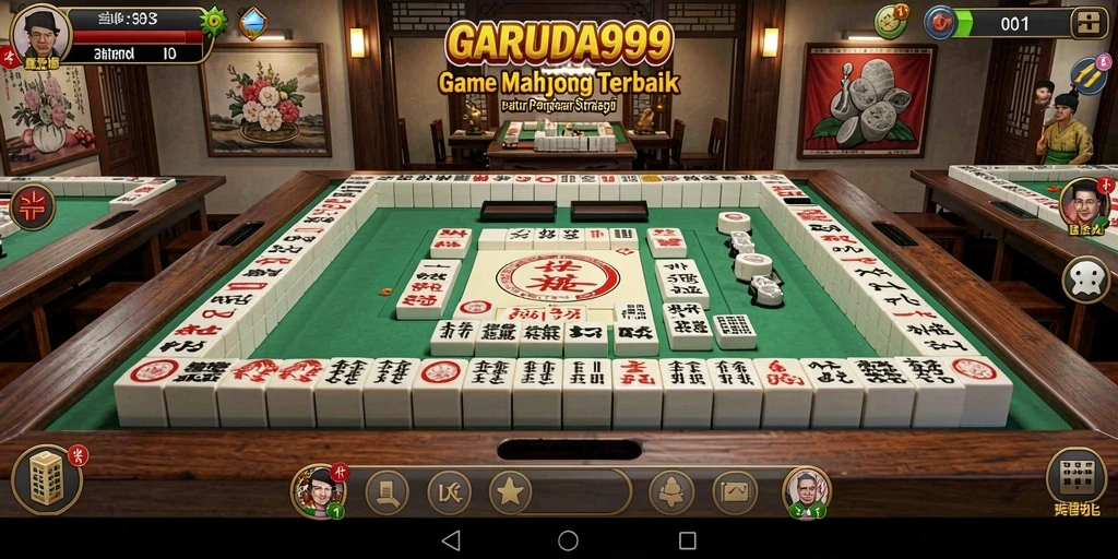Tampilan gameplay menarik dari game Mahjong GARUDA999.