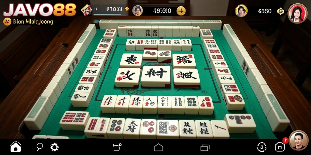 Screenshot permainan Mahjong JAVO88 dengan tampilan menarik.
