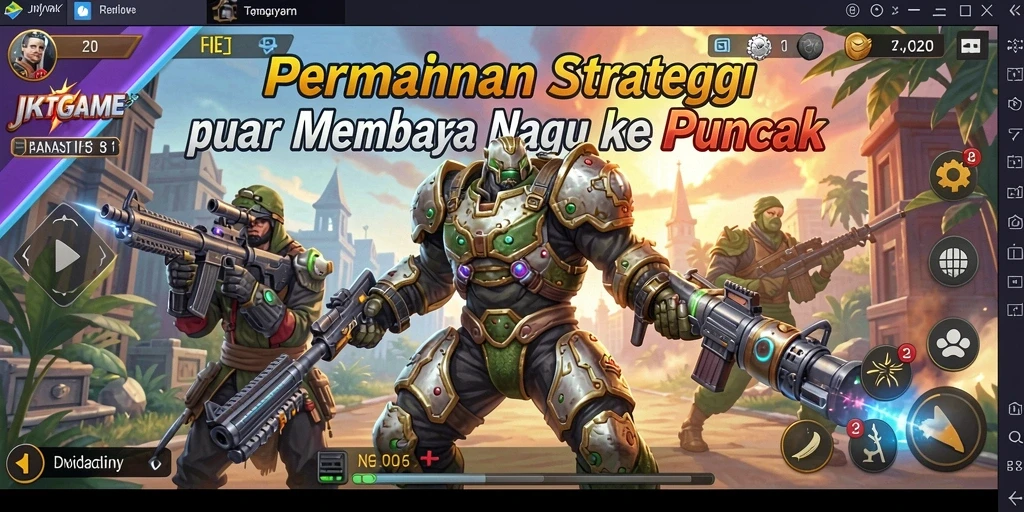 Tangkapan layar JKTGAME menampilkan pertempuran strategis yang intens.