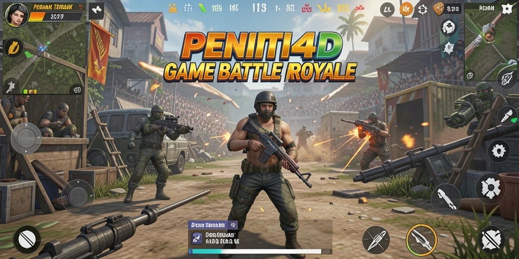 Tampilan gameplay yang mendebarkan dalam PENITI4D Battle Royale.