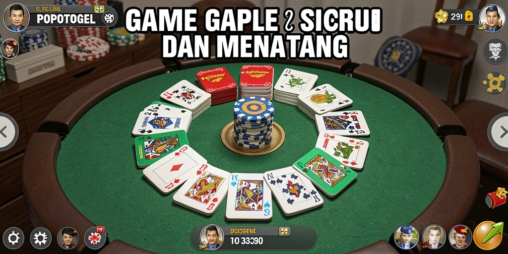 Tampilan gameplay seru dari POPOTOGEL dalam permainan Gaple.