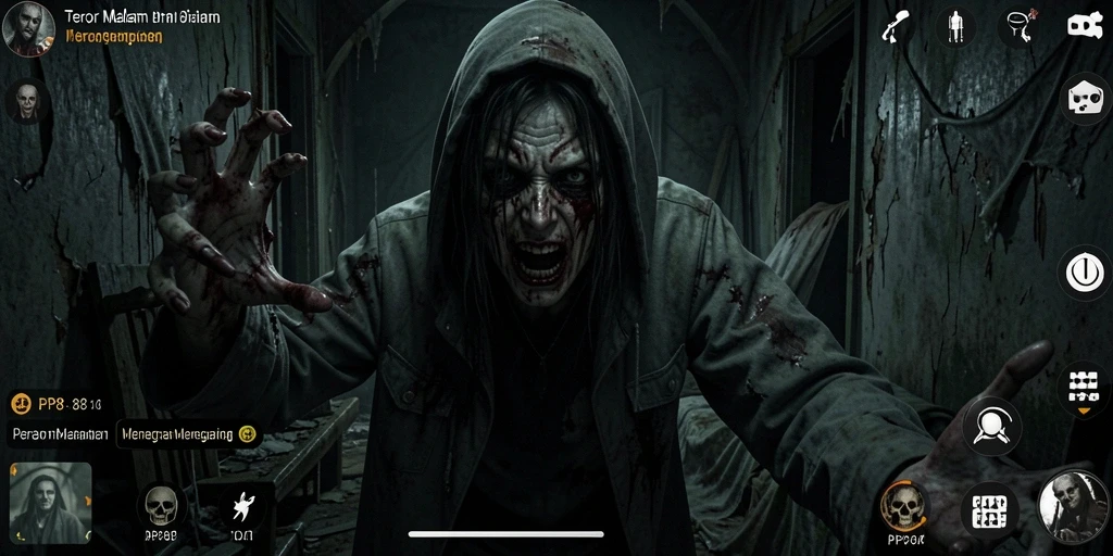 Screenshot gameplay PP88 dengan suasana Horror mendebarkan.