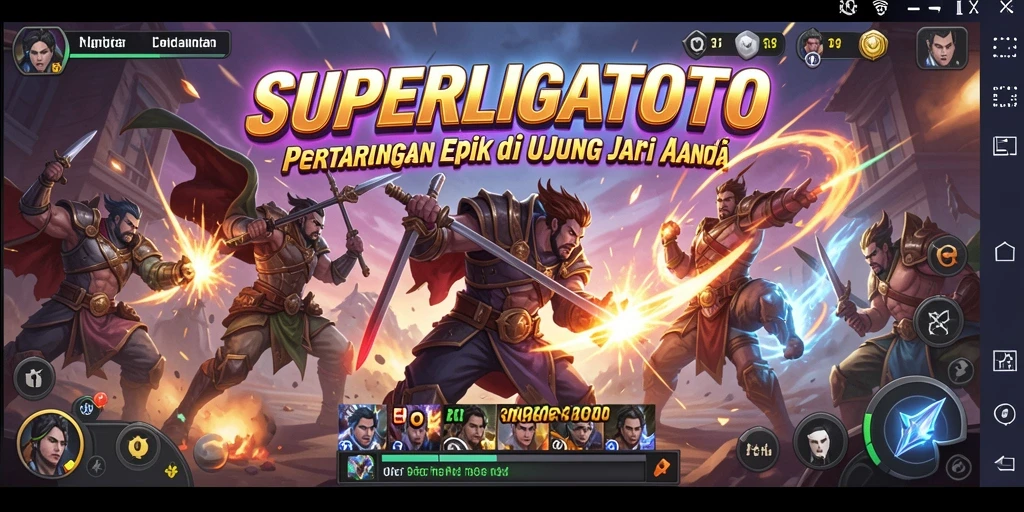 Tangkapan layar gameplay <strong>SUPERLIGATOTO</strong> menampilkan pertarungan seru dan kombinasi serangan yang memukau.